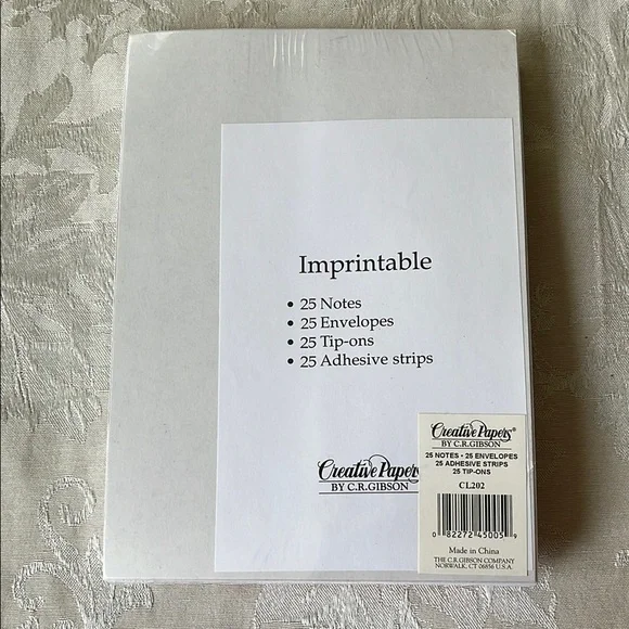 Pink and White Stationery Set with Umbrella Design by Creative Papers CR Gibson - Picture 2 of 5